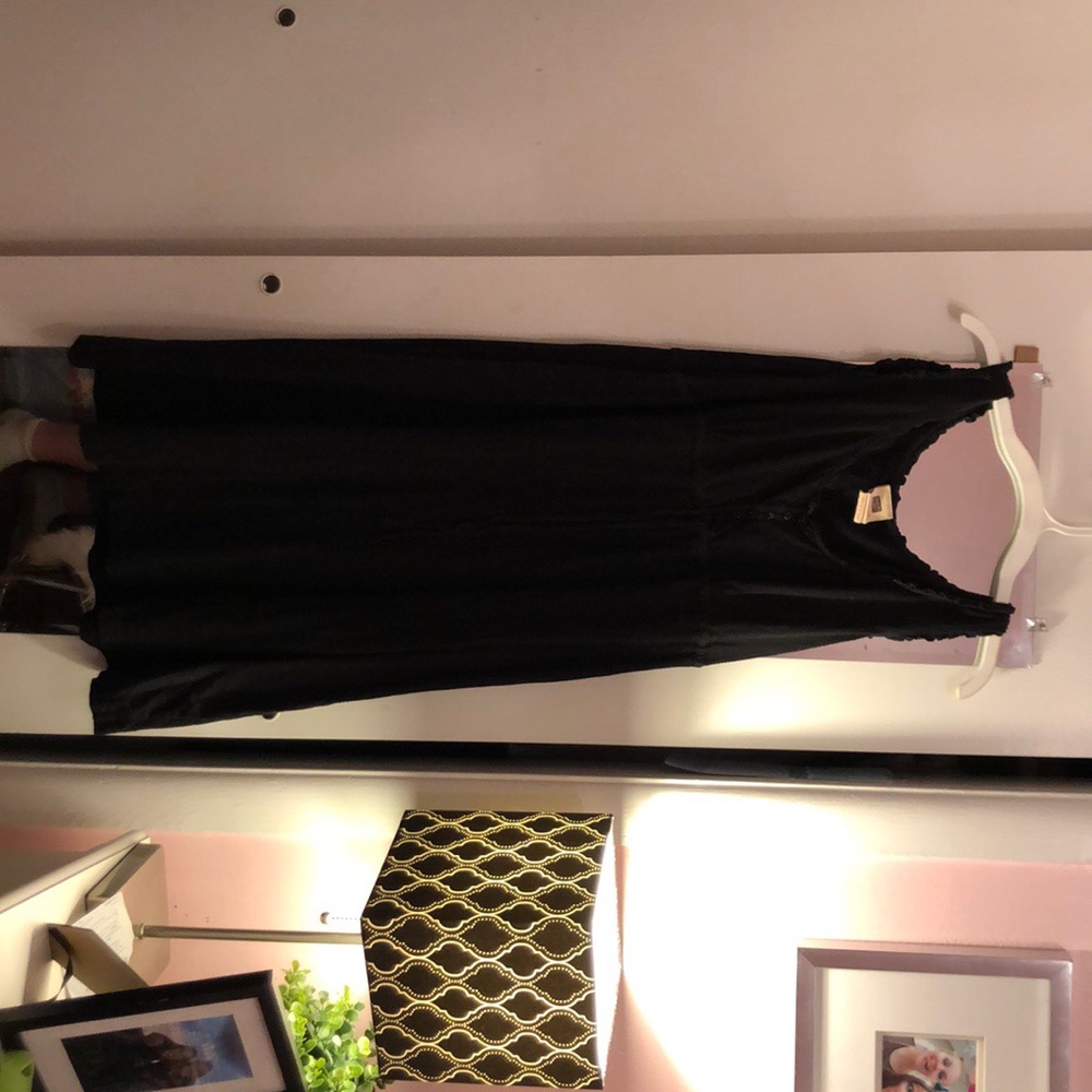 Black button summer dress